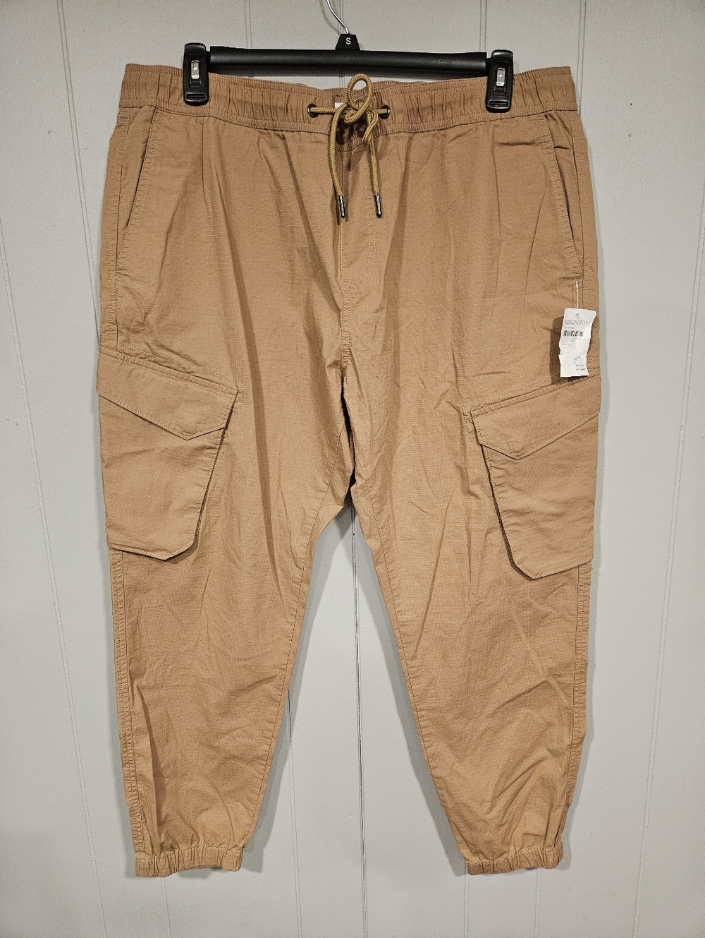 BP Womens Size XL 38x29 Drawstring Cargo Pockets Stretch Khaki Jogger Pants NWOT